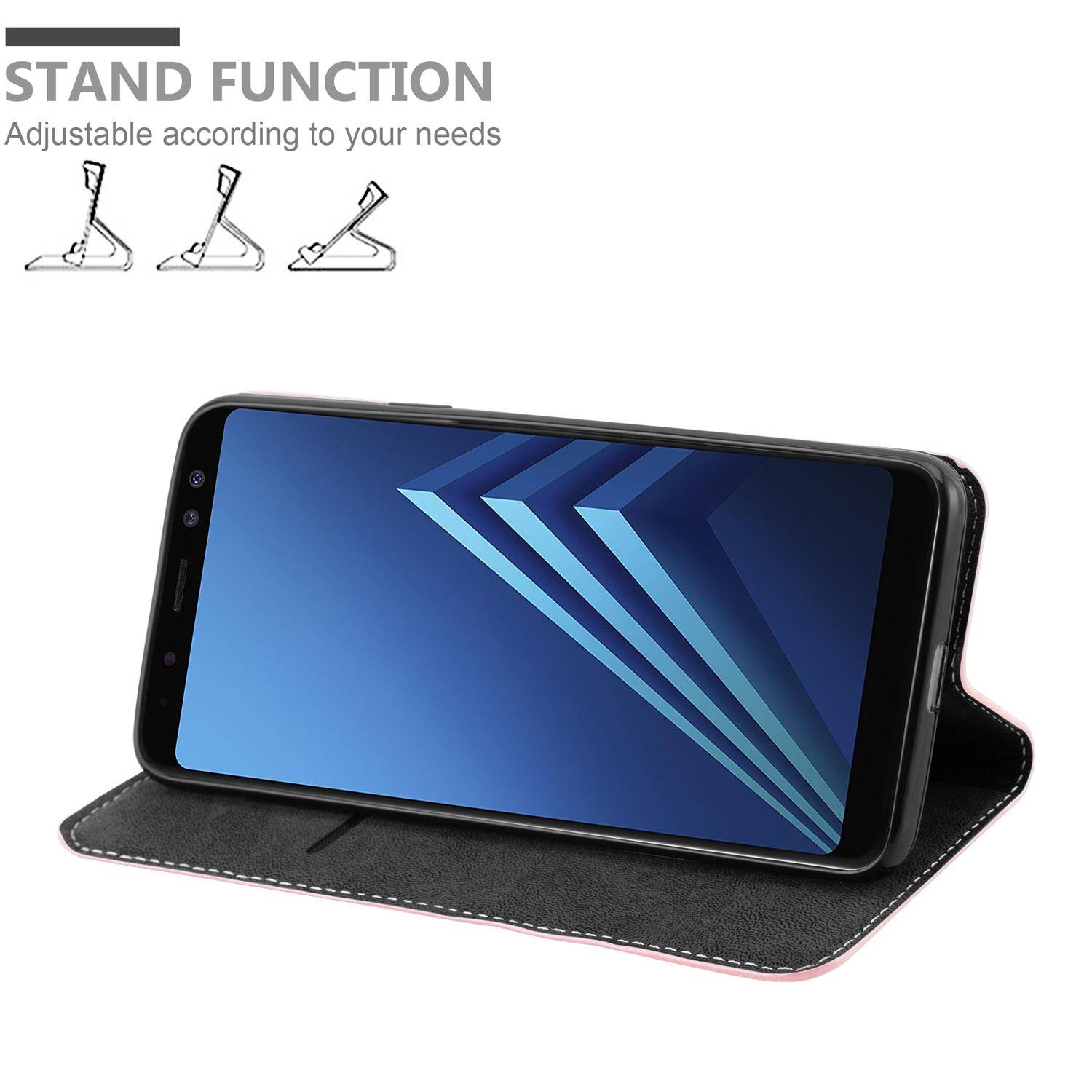 Cadorabo Hülle für Samsung Galaxy A8 2018 Schutzhülle in Rosa SHandyhülle Book Case Etui Kunstleder