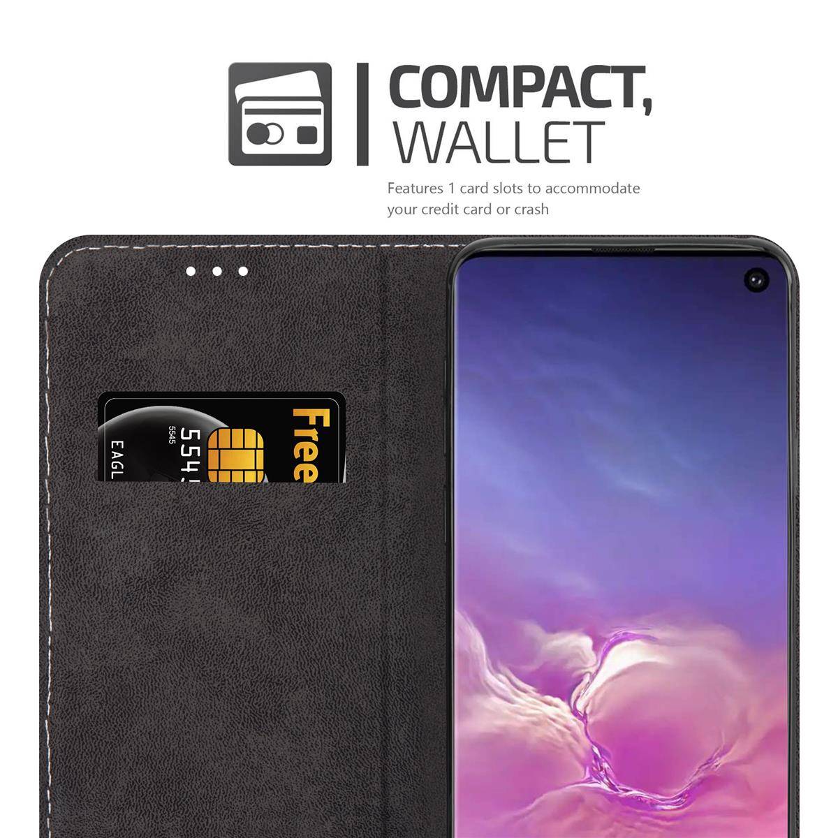 Cadorabo Hülle für Samsung Galaxy S10 4G Schutzhülle in Rosa SHandyhülle Book Case Etui Kunstleder