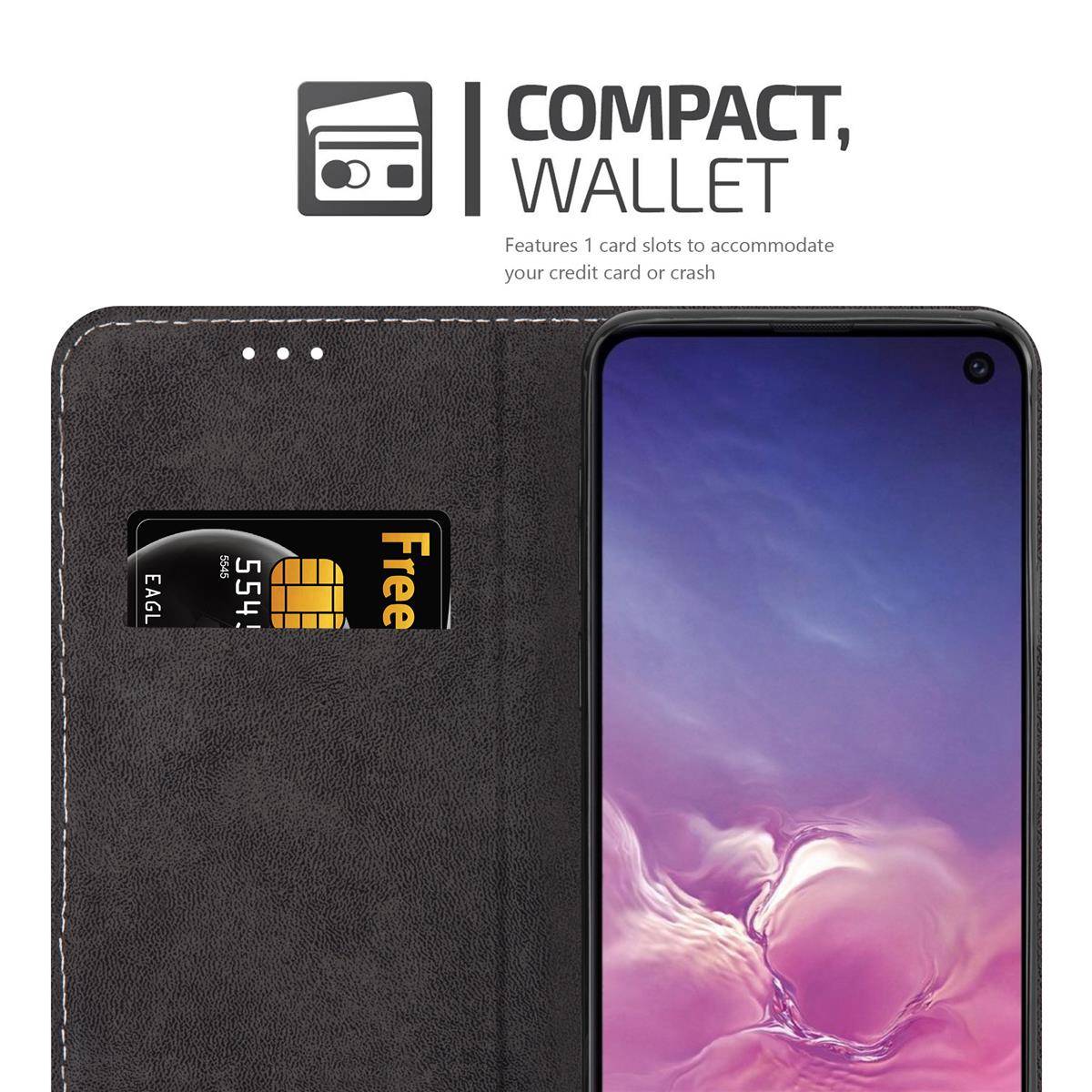 Cadorabo Hülle für Samsung Galaxy S10e Schutzhülle in Rosa SHandyhülle Book Case Etui Kunstleder