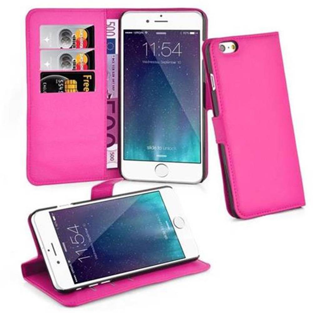 Cadorabo Hülle für Apple Iphone 6 PLUS Schutz Hülle in Pink Handyhülle Etui Case Cover Magnetverschluss