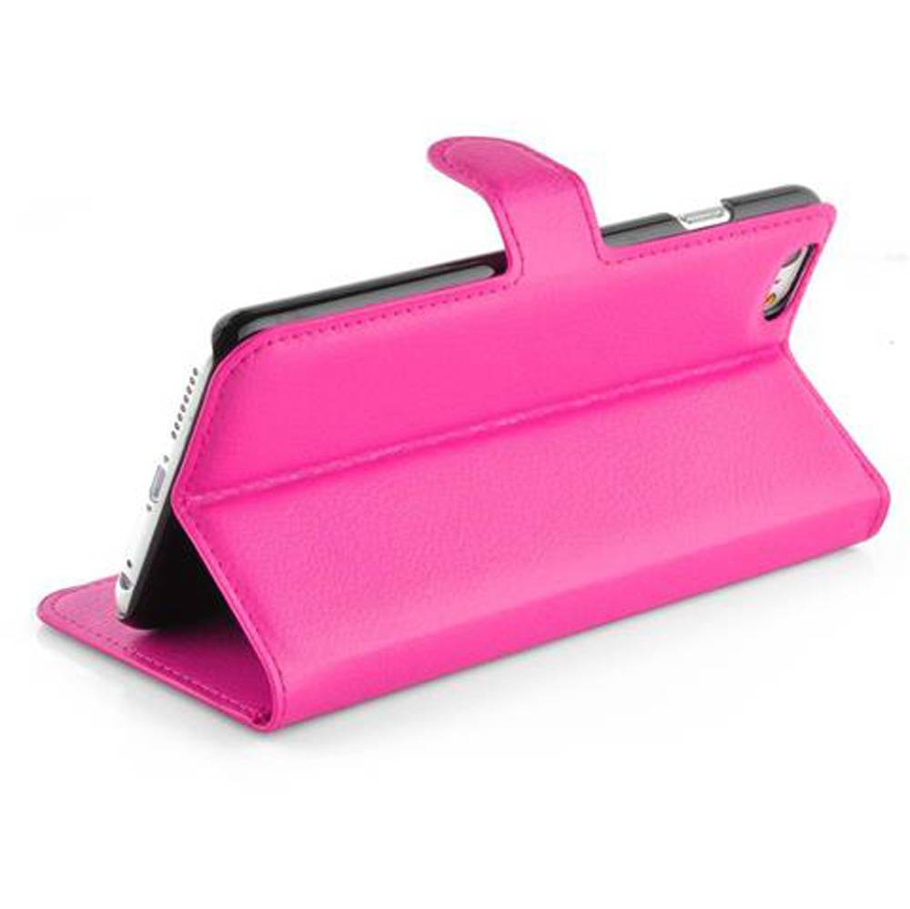 Cadorabo Hülle für Apple Iphone 6 PLUS Schutz Hülle in Pink Handyhülle Etui Case Cover Magnetverschluss