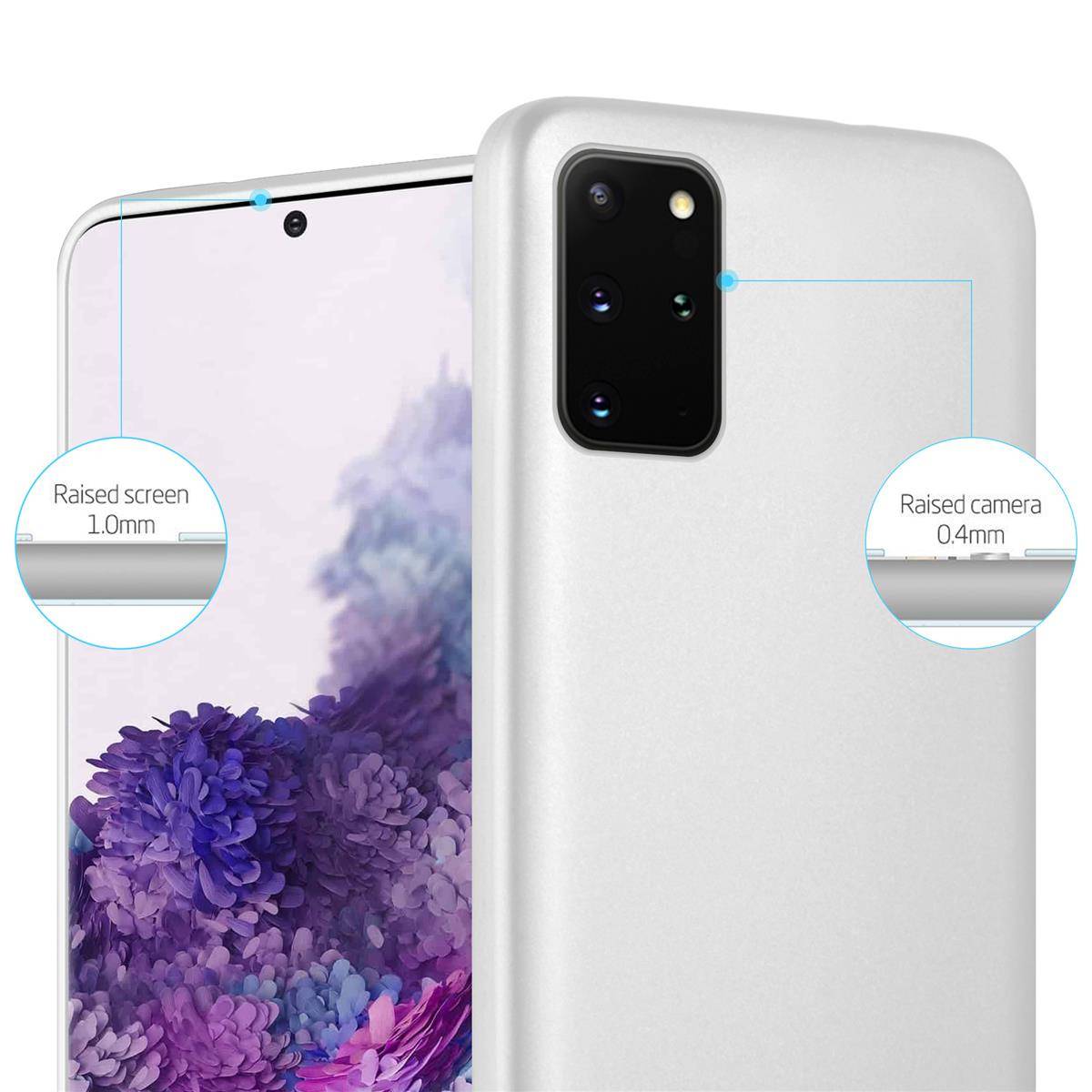 Cadorabo Schutzhülle für Samsung Galaxy S20 PLUS Hülle in Silber Handyhülle TPU Silikon Etui Cover Case