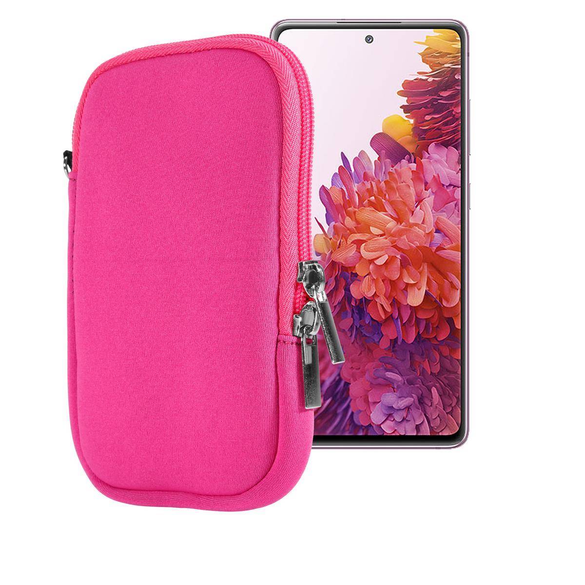 Cadorabo Universal Neopren Handy Hülle für Smarthones bis Universal Neopren 4.5 in Rosa Schutzhülle Neopren mit