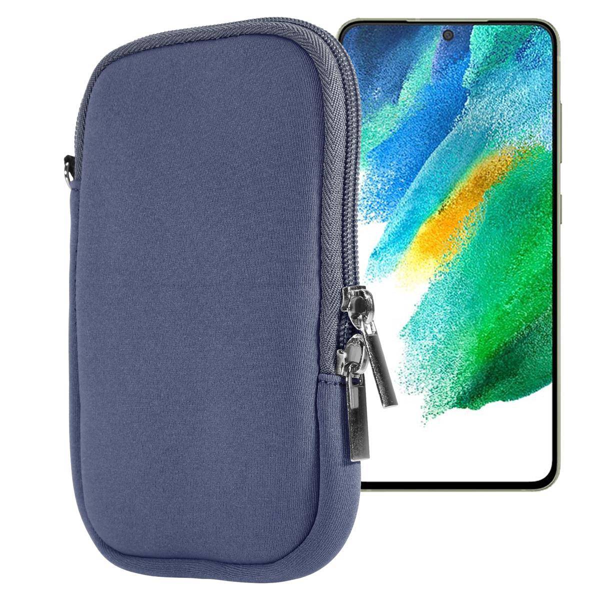 Cadorabo Universal Neopren Handy Hülle für Smarthones bis Universal Neopren 5.5 in Grau Schutzhülle Neopren mit