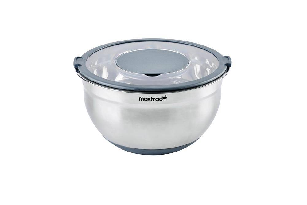 Edelstahlschüssel mit Deckel, 24 cm