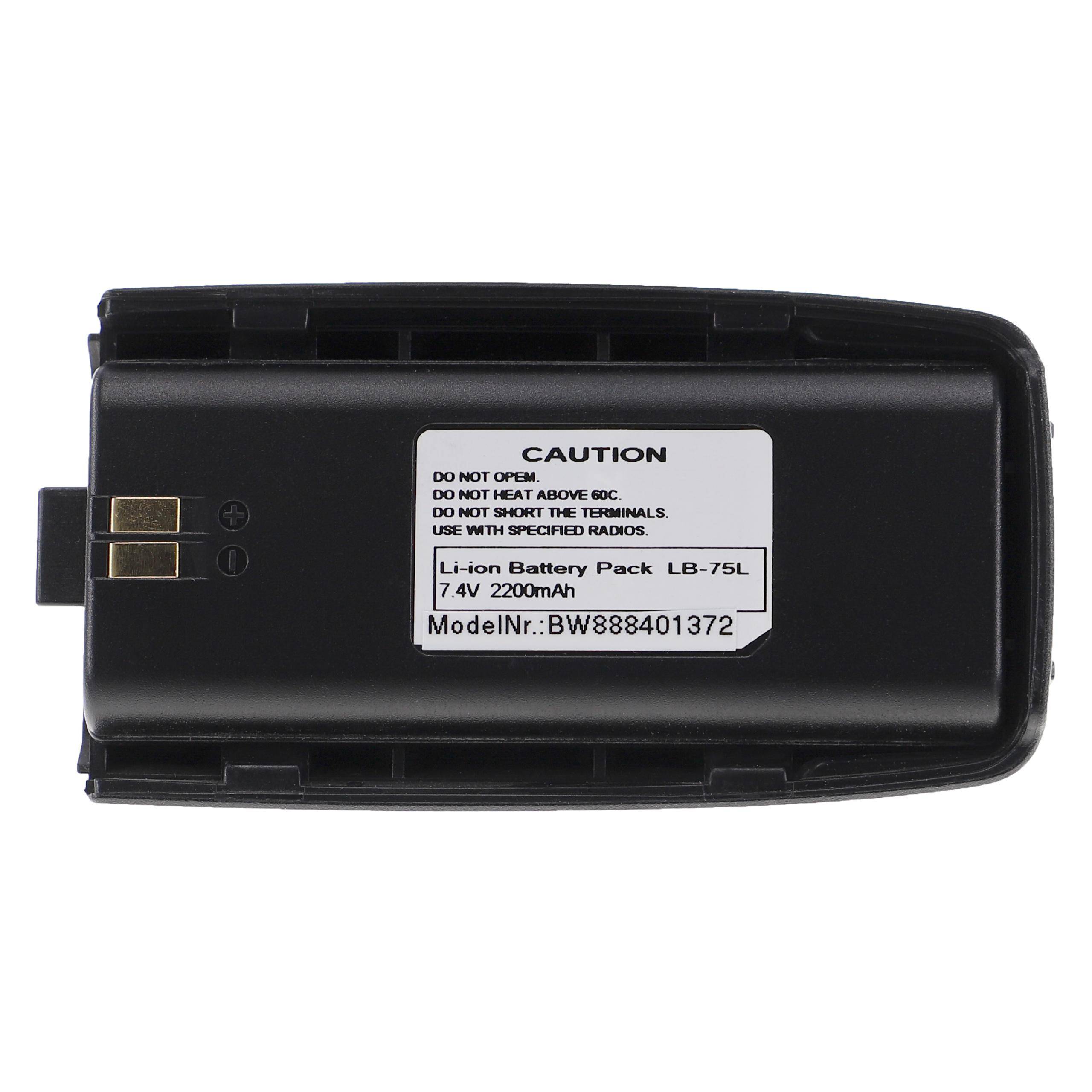 vhbw Akku kompatibel mit Retevis RT2 Funkgerät, Walkie Talkie (2200 mAh, 7,4 V, Li-Ion)