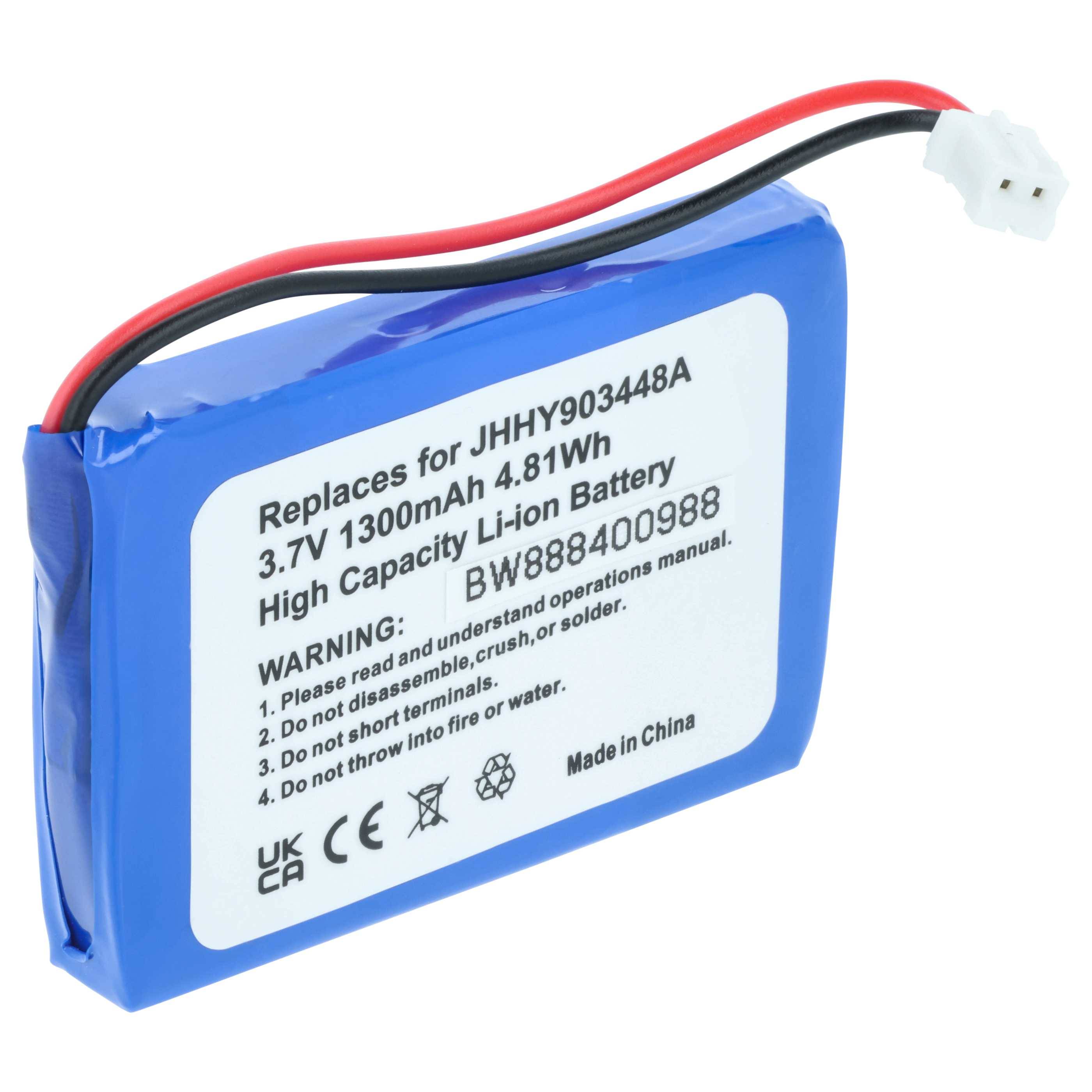 vhbw Akku Ersatz für Albrecht 083448, JHHY903448A für Funkgerät, Walkie Talkie (1300 mAh, 3,7 V, Li-Ion)