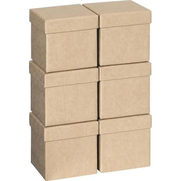 Geschenkbox 10x10x10cm Cube One Colour braun hell