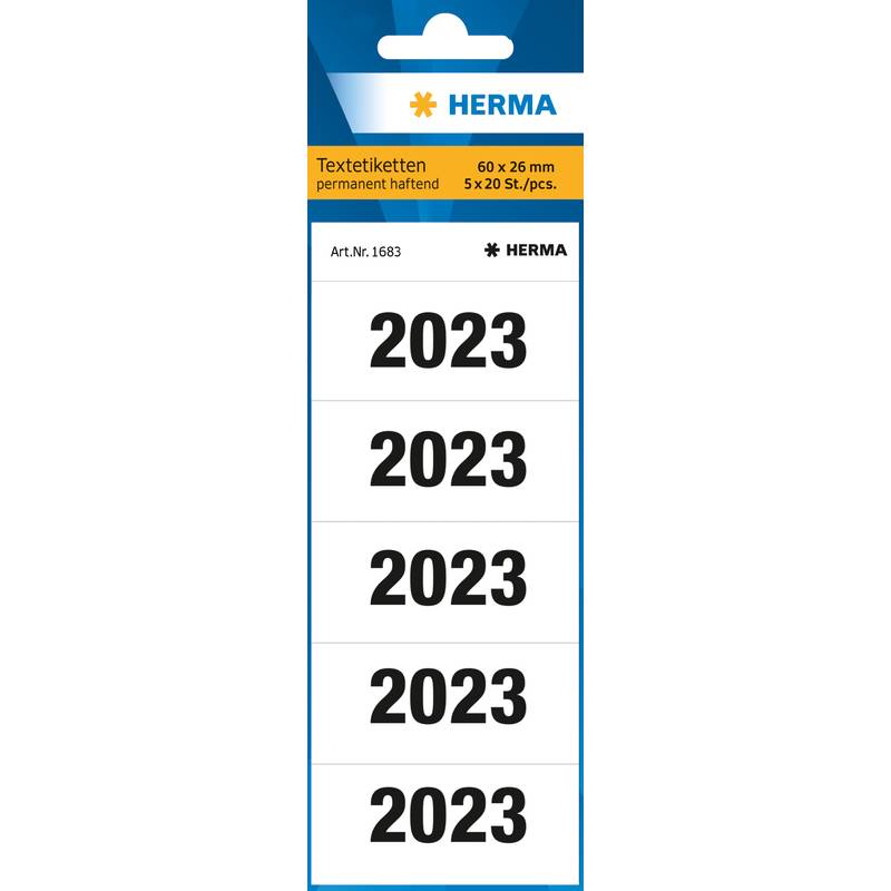 HERMA Ordner-Inhaltsschild "2023", 60 x 26 mm, bedruckt