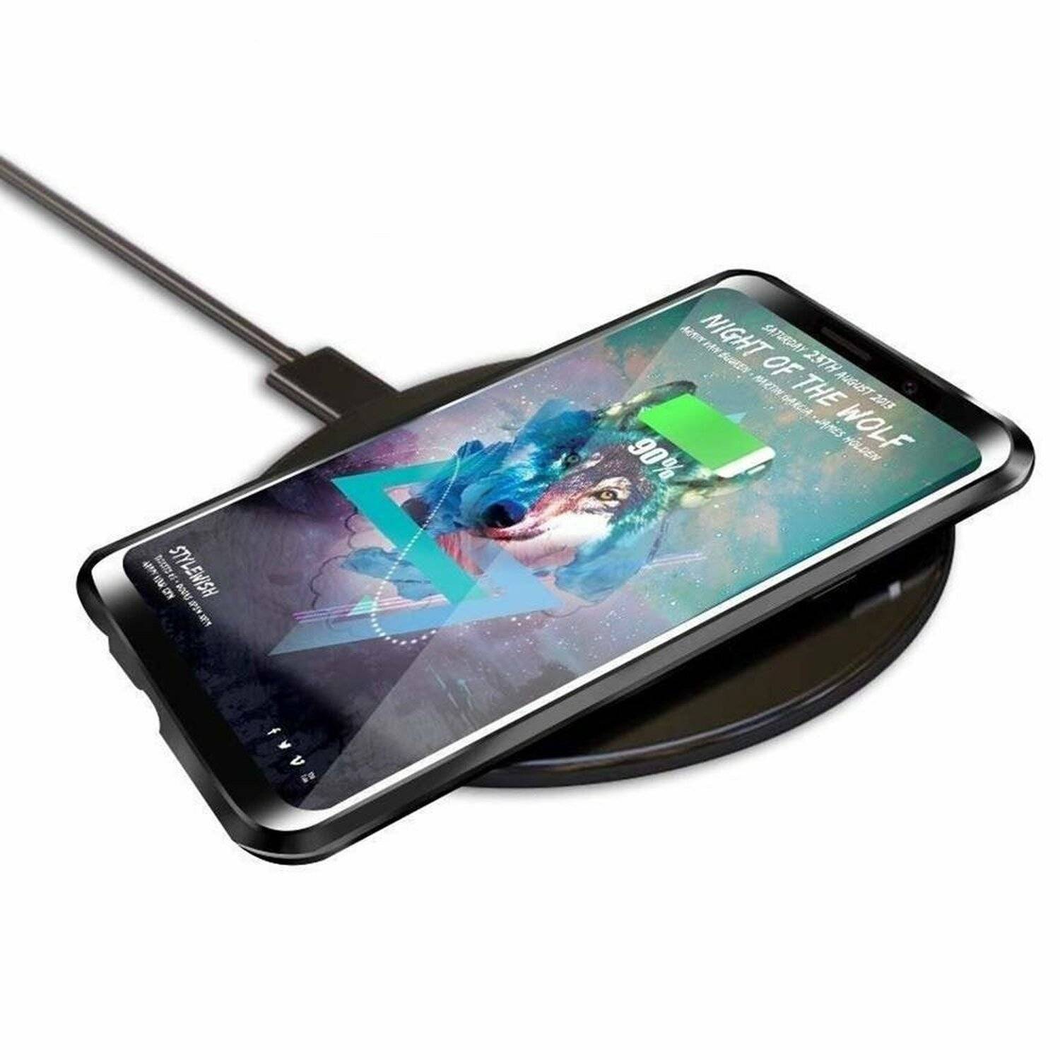 360° Magnet Full Slim Metall Case Handyhülle mit Schutzglas Vorder- und Rückseite Schwarz für Samsung Galaxy A13 5G