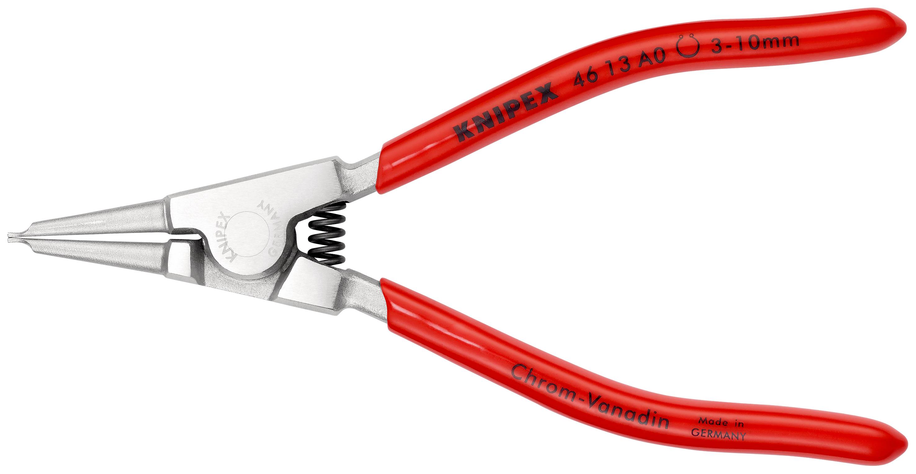 KNIPEX 46 13 A0 Sicherungsringzange für Außenringe auf Wellen mit Kunststoff überzogen verchromt 140 mm