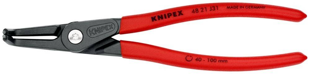Rot-Griffe von Werkzeugen mit dem Aufdruck 'KNIPEX', die eine Marke von Seitenschneidern kennzeichnen und sich auf eine teilweise Nahaufnahme der Griffe konzentrieren.