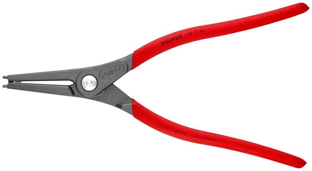Rote Zange mit 'Knipex'-Branding nahe der Gelenkstelle.