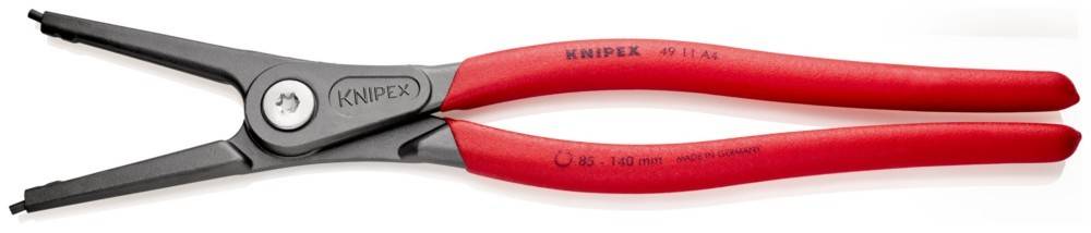 Rote und schwarze Knipex-Zangen mit Größenmarkierung '85-140 mm' auf dem Griff.