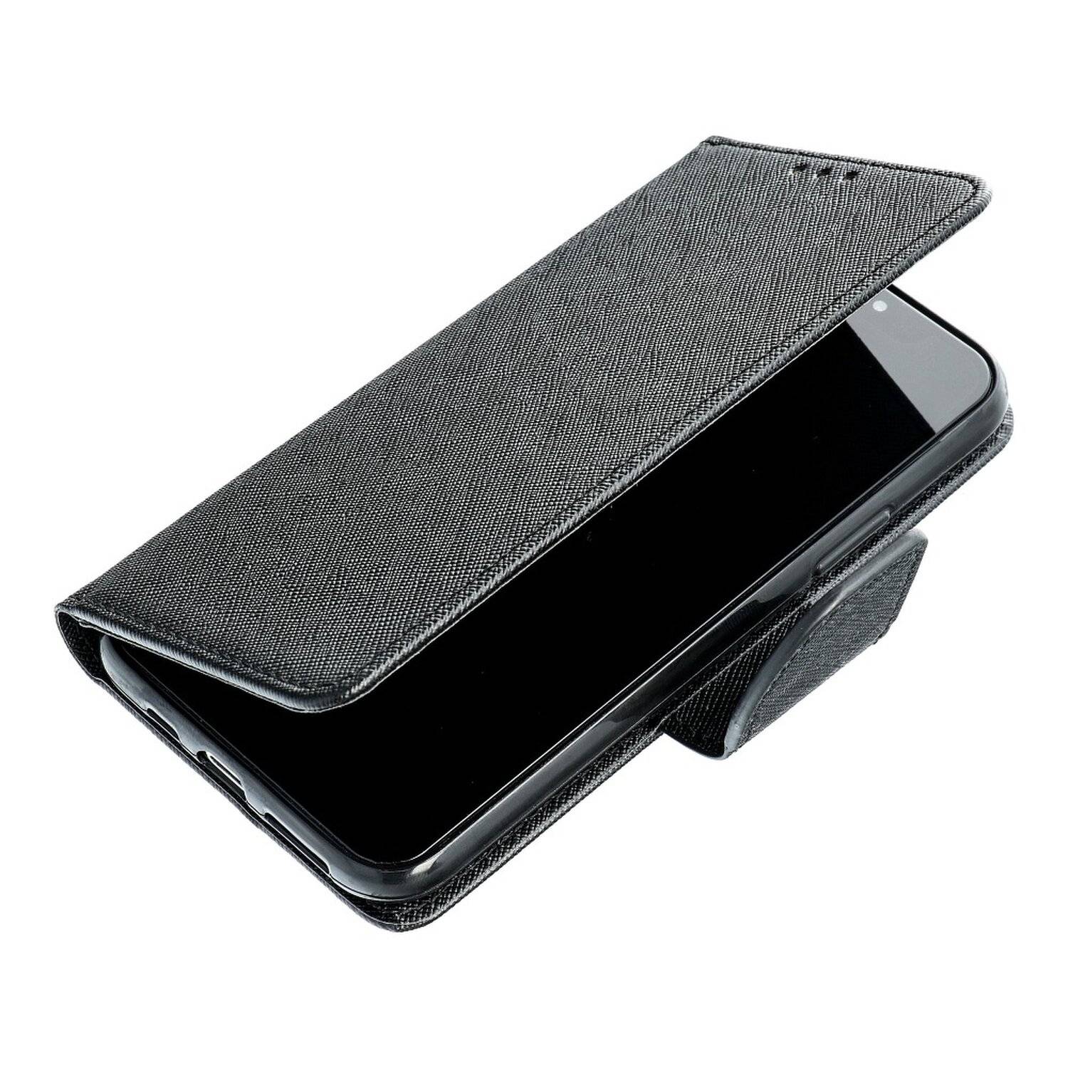 Buch Tasche "Fancy" für XIAOMI REDMI 10 Handy Hülle Etui Brieftasche Schutzhülle mit Standfunktion, Kartenfach Schwarz