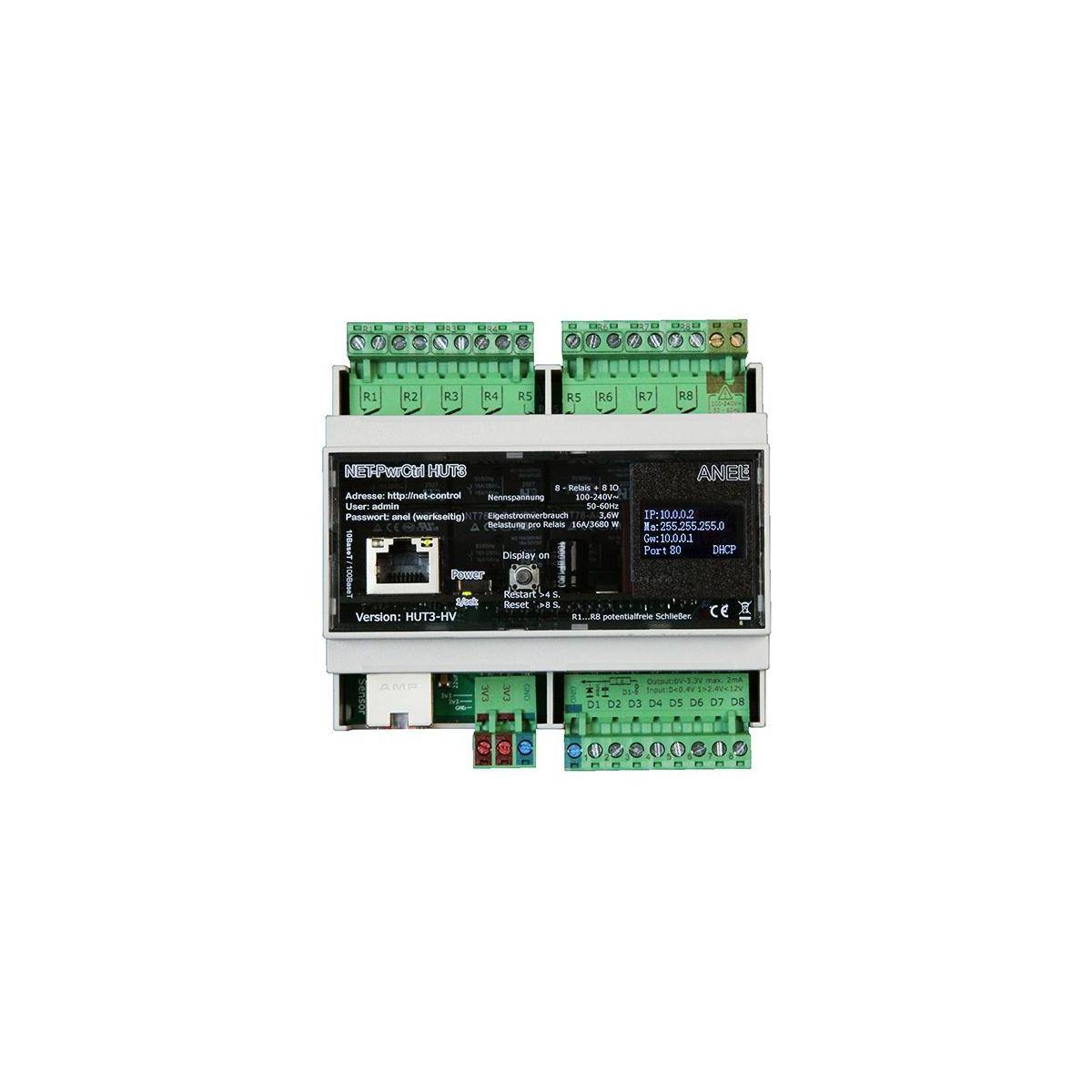 NET-PWRCTRL HUT 3 LV - 8 Ethernet/Internet gesteuerte Relais, 16A