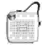 Aiwa Square BS-100GY Tragbarer Lautsprecher mit Bluetooth, microSD, FM, wasserdicht, Leder-Finish