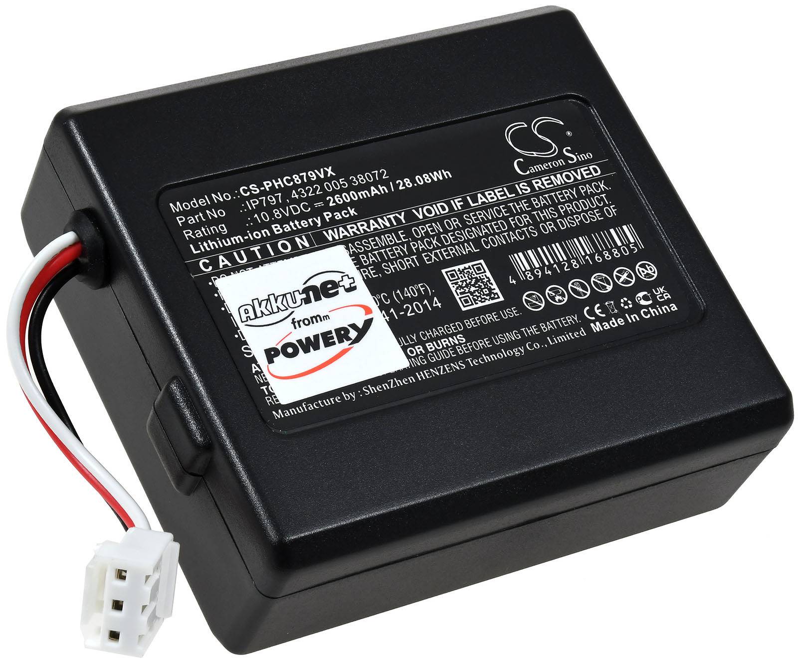 Powery Akku für Saugroboter Philips SmartPro Easy FC8008/81, 10,8V, Li-Ion