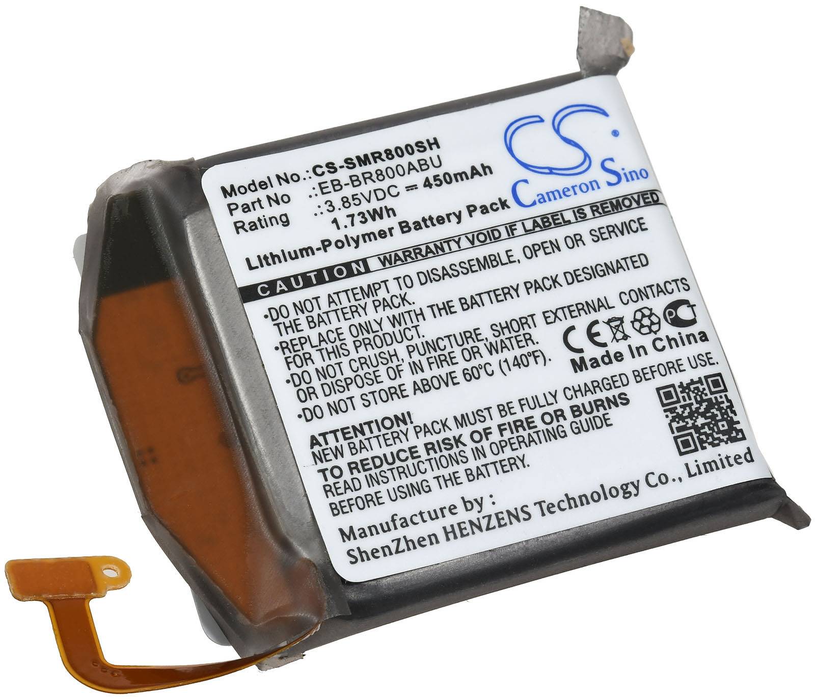 Powery Akku passend für SmartWatch Samsung Galaxy Watch 46mm, SM-R800, Typ EB-BR800ABU, 3,85V, Li-Polymer