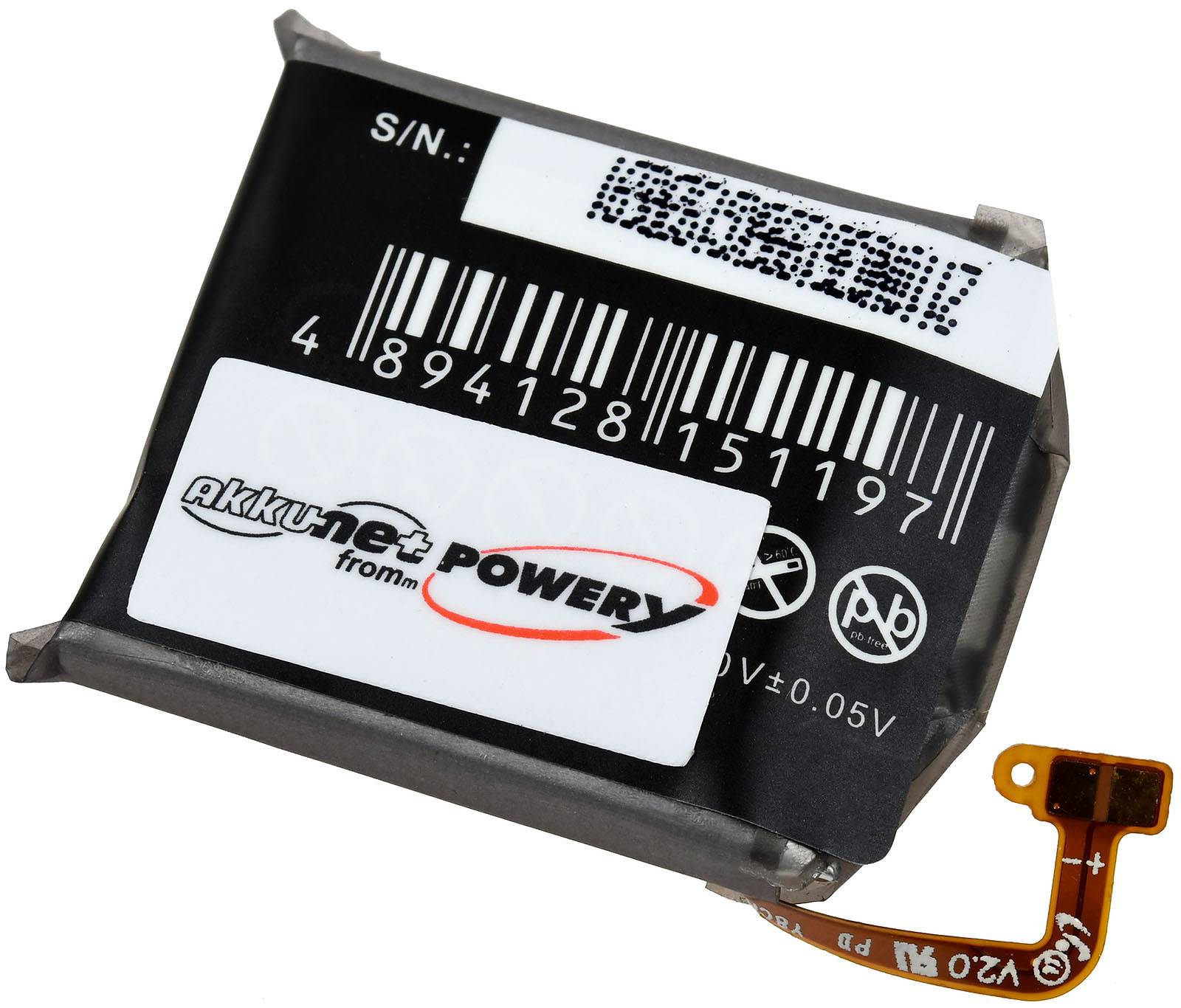 Powery Akku für SmartWatch Samsung SM-R800, SM-R805, 3,85V, Li-Polymer