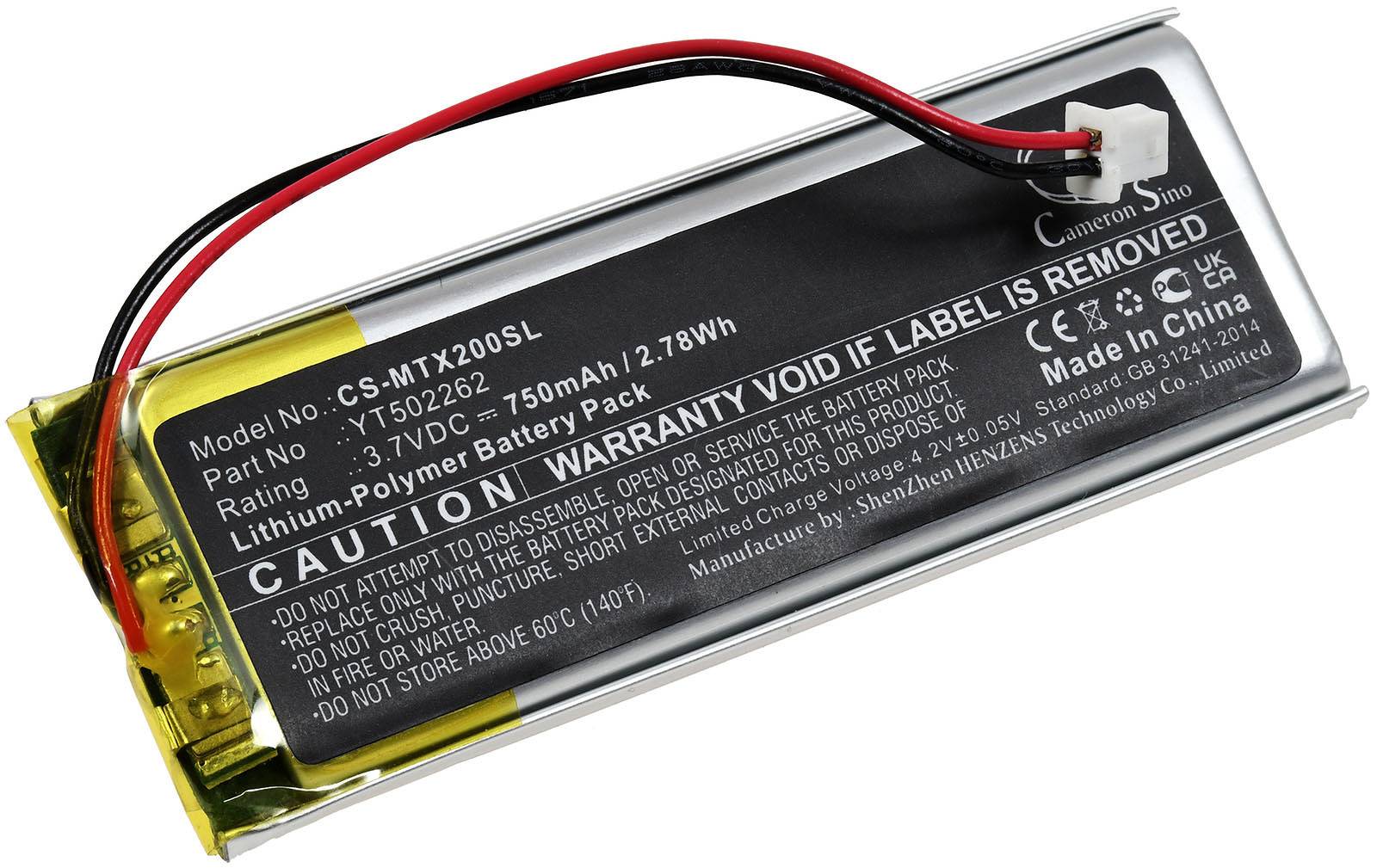 Powery Akku kompatibel mit Midland Typ YT502262, 3,7V, Li-Polymer