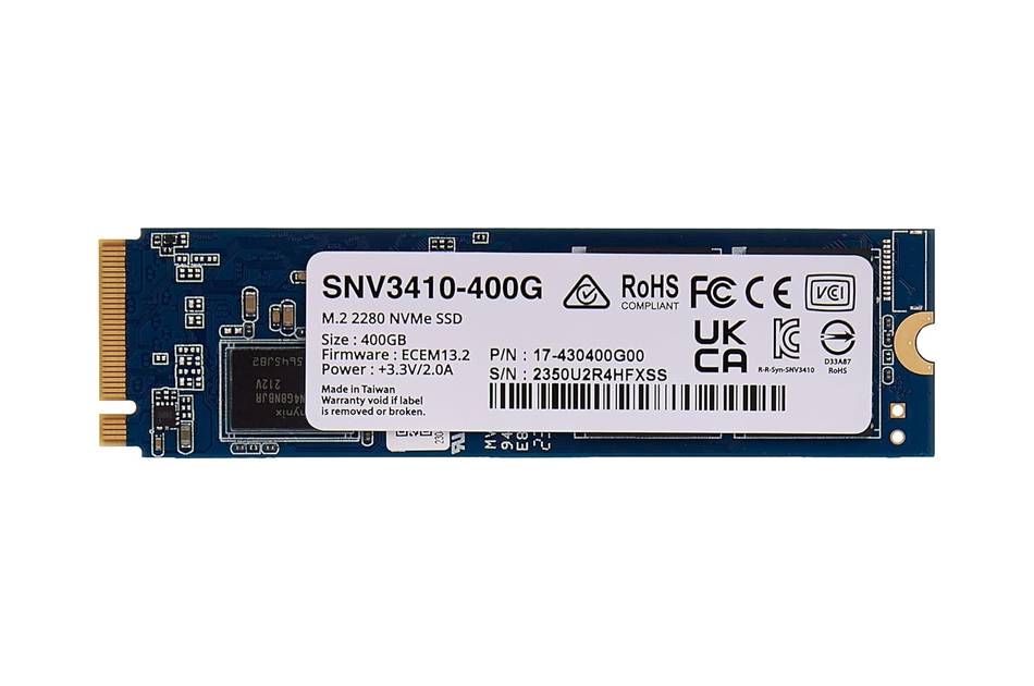Synology SNV3410-400G, NVMe SSD, PCIe 3.0, 400GB, M.2, 3000 MB/s lesen, 750 MB/s schreiben