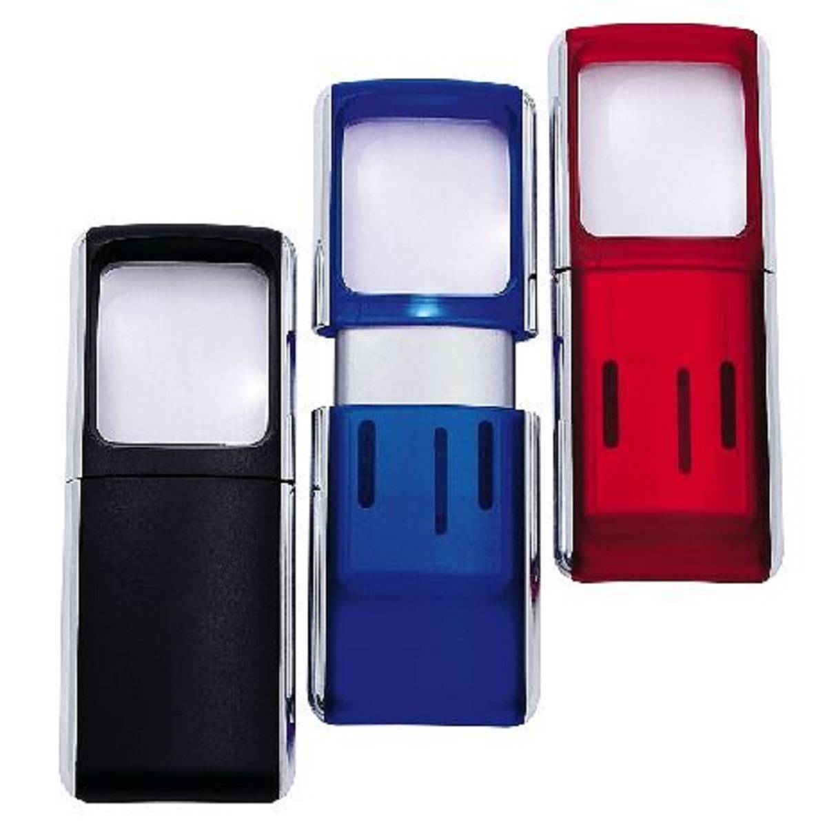 Display Rechtecklupen mit LED-Beleuchtung