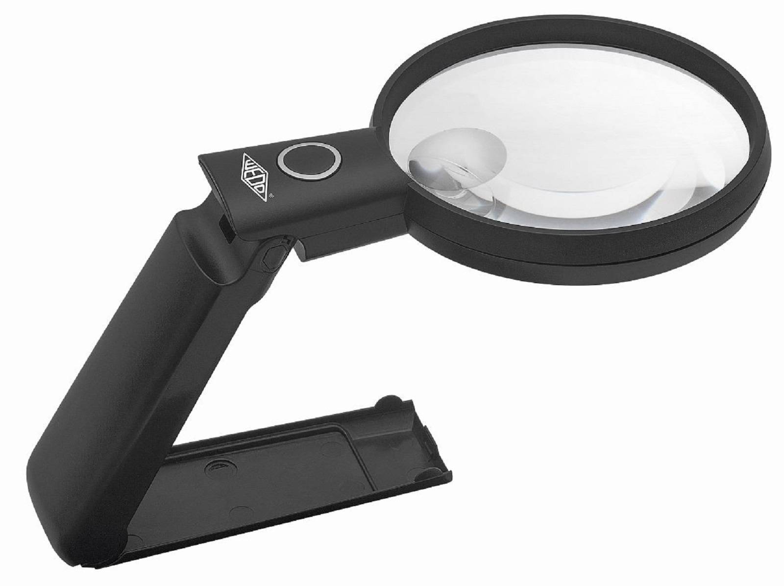 LED-Handlupe mit ausklappbarem Standfuß