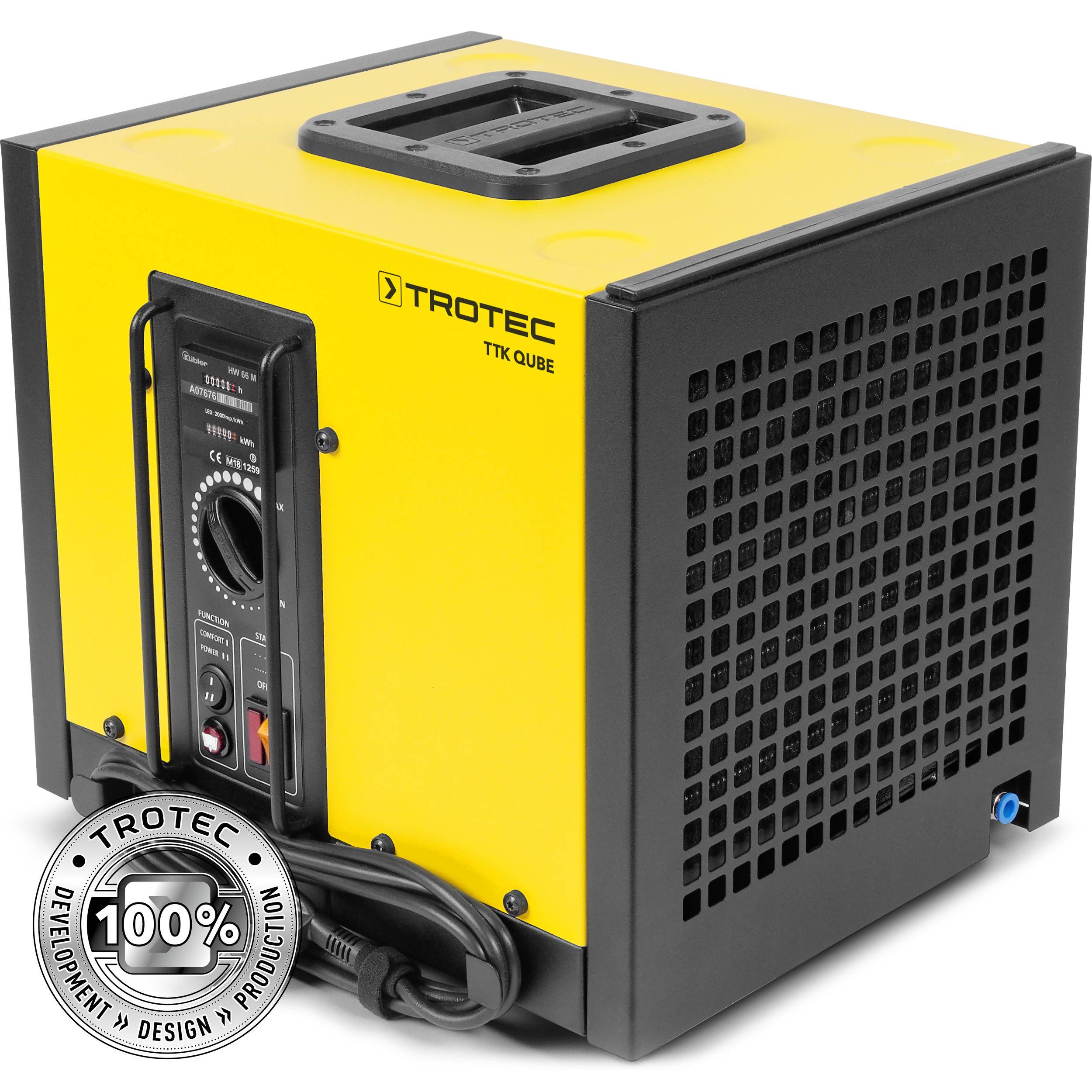TROTEC Gewerbe-Luftentfeuchter TTK Qube (max. 20l/Tag), geeignet für Räume bis 110 m³, Professioneller Kompakt­-Kondenstrockner