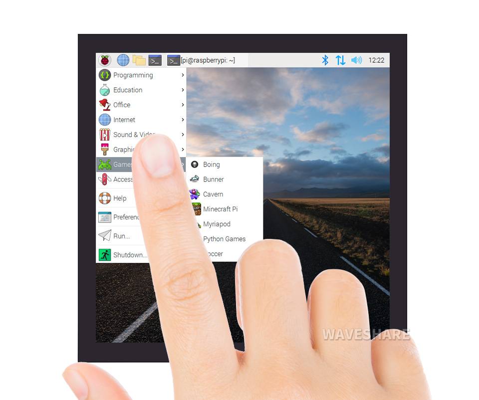 WaveShare 4inch Square Capacitive Touch Screen LCD (C) for Raspberry Pi