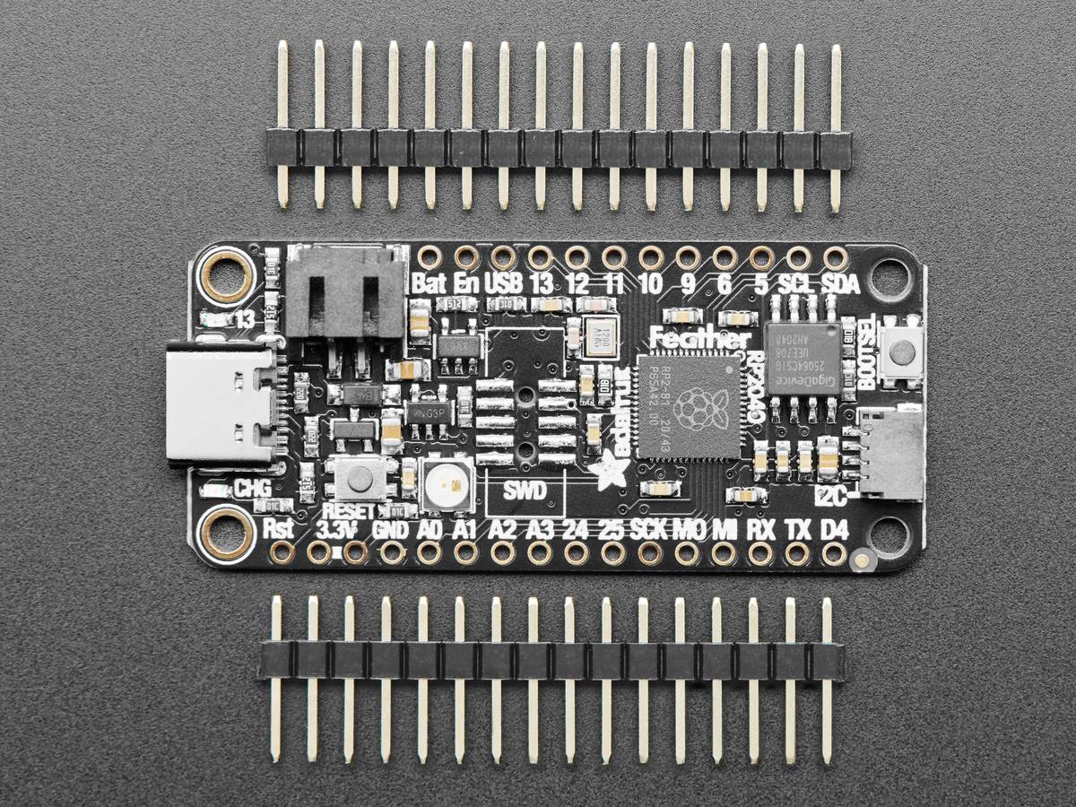 Adafruit Feather RP2040, Dual ARM Cortex-M0+ 133MHz up to 16MB Off-Chip Flash Memory