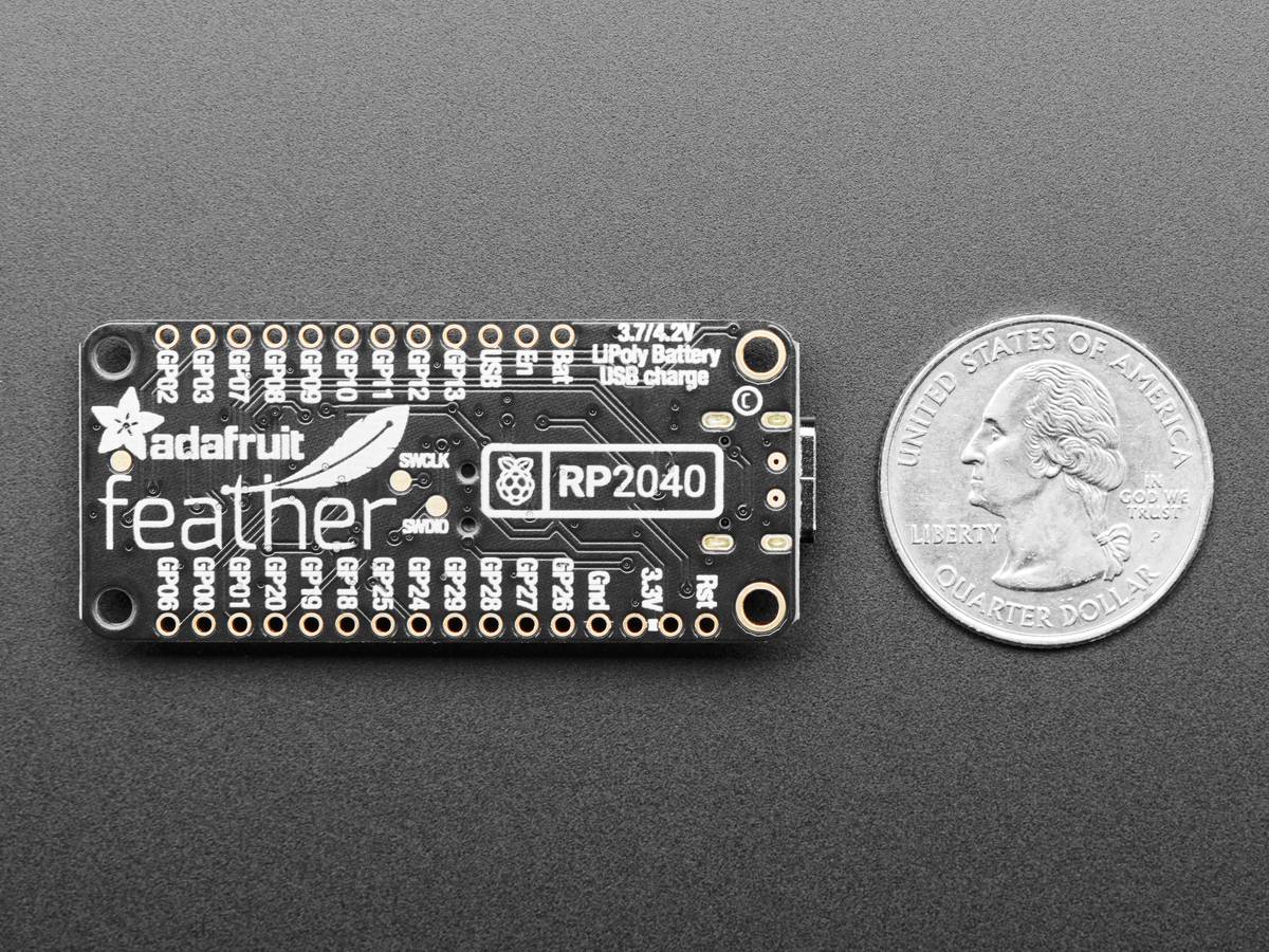 Adafruit Feather RP2040, Dual ARM Cortex-M0+ 133MHz up to 16MB Off-Chip Flash Memory