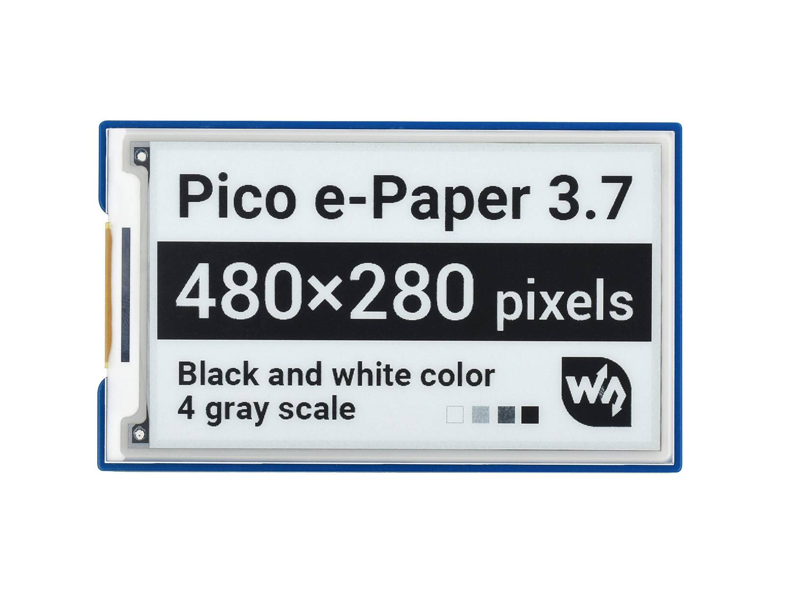 WaveShare 3.7inch E-Paper E-Ink Display Module for Raspberry Pi Pico 480x280 Black White SPI