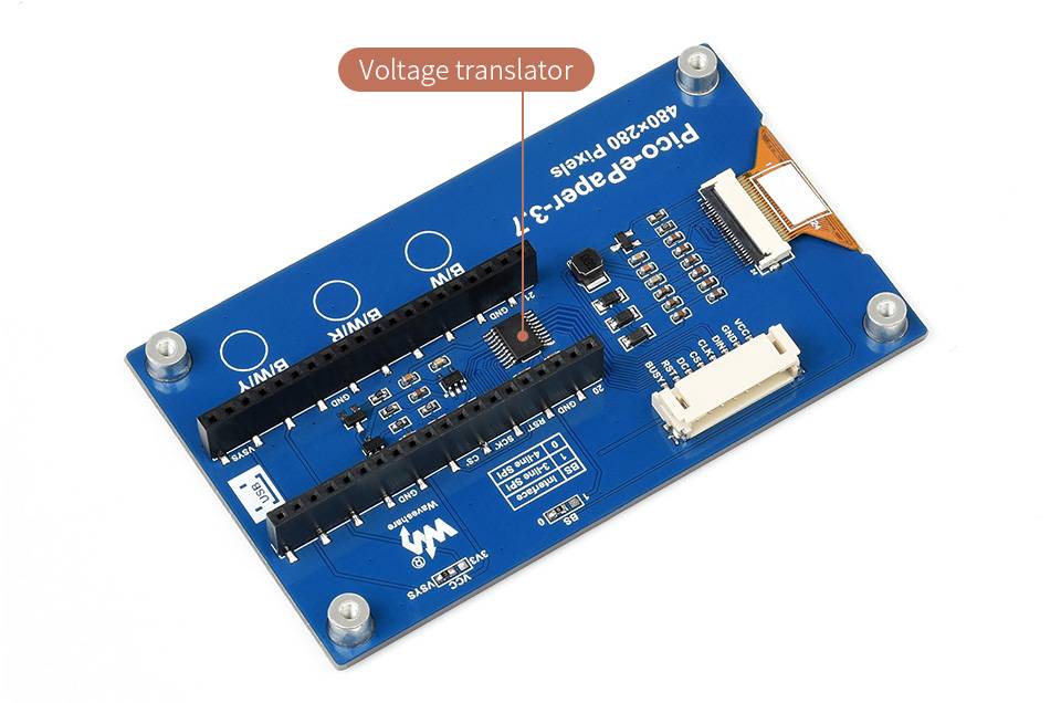 WaveShare 3.7inch E-Paper E-Ink Display Module for Raspberry Pi Pico 480x280 Black White SPI