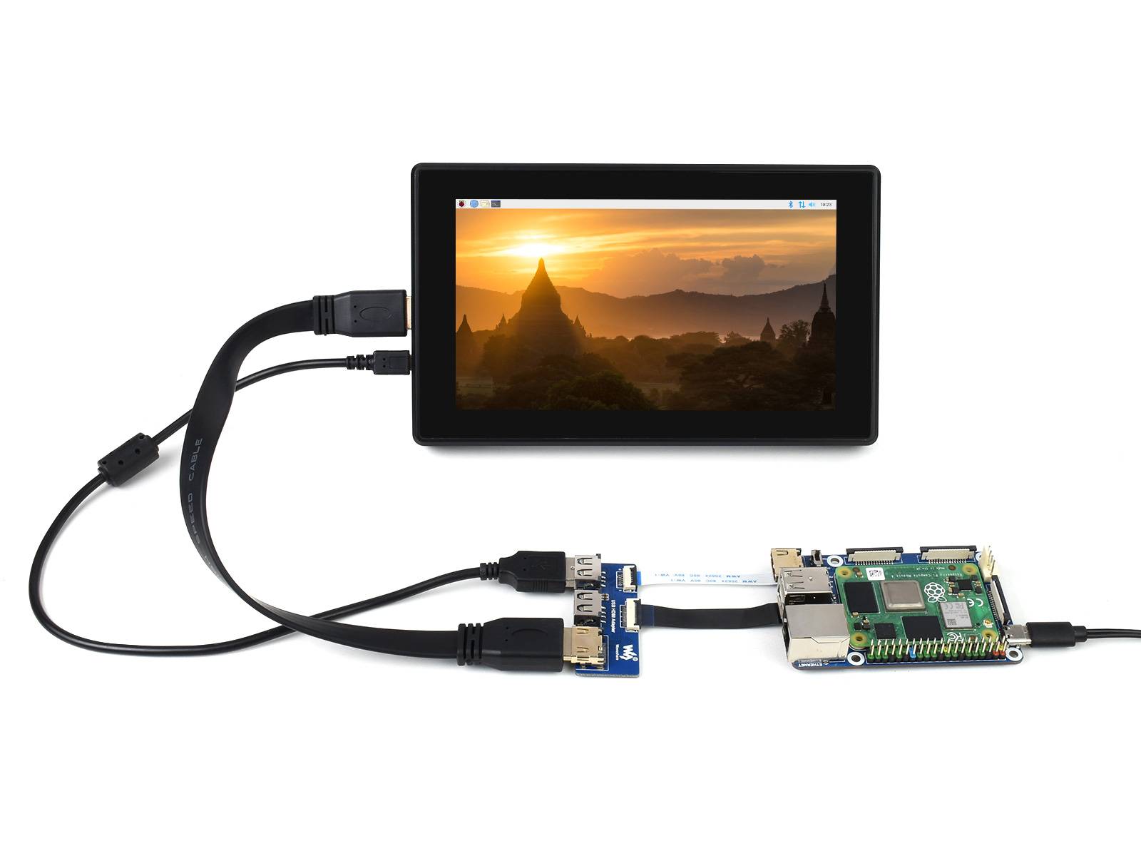 WaveShare CM4-IO-BASE-A + USB HDMI Adapter for Raspberry Pi Compute Module 4