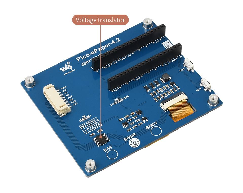 WaveShare 4.2inch E-Paper E-Ink Display Module (B) for Raspberry Pi Pico 400x300 Red Black White SPI