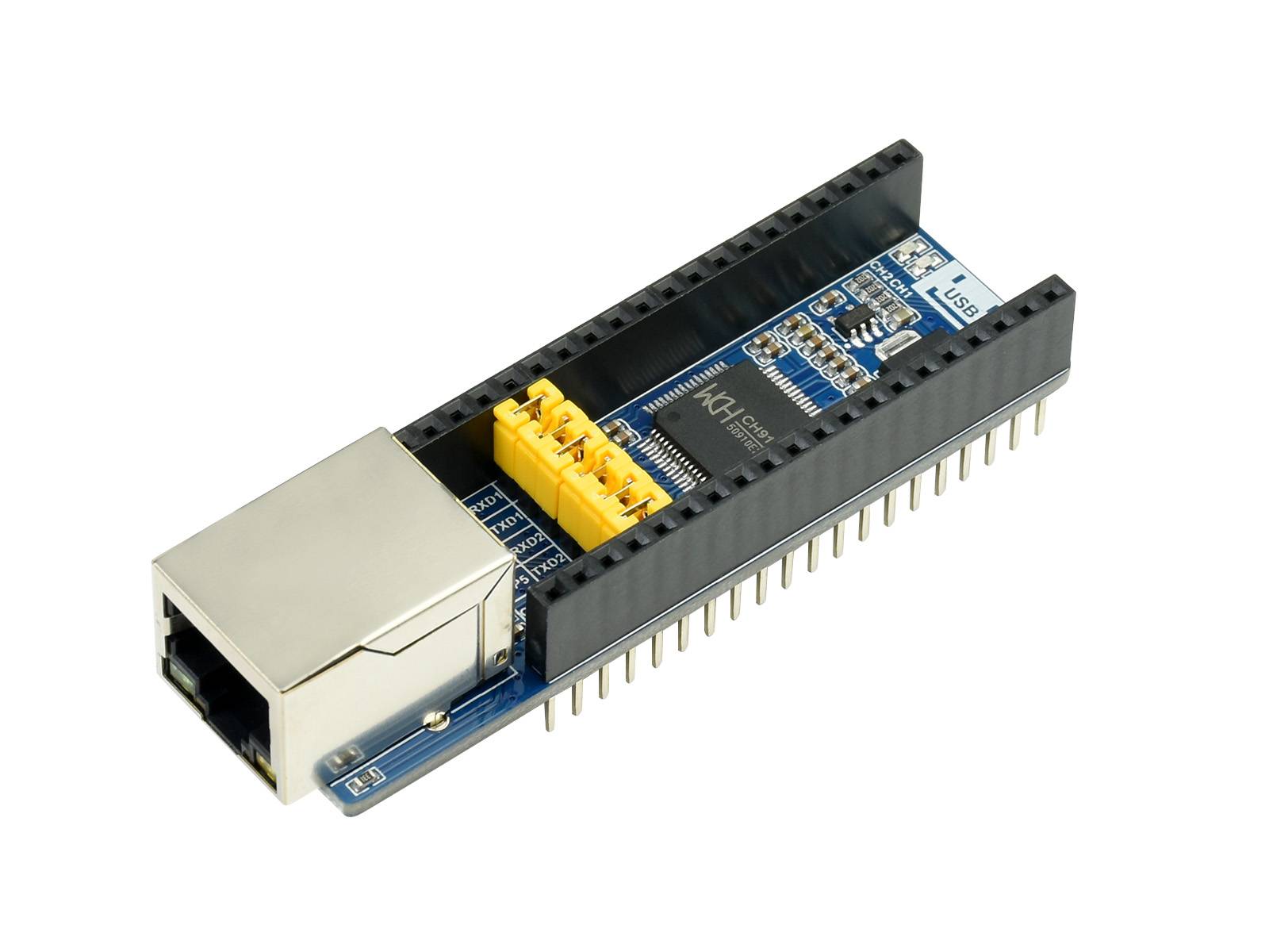 WaveShare Ethernet to UART Converter for Raspberry Pi Pico, 10/100M Ethernet