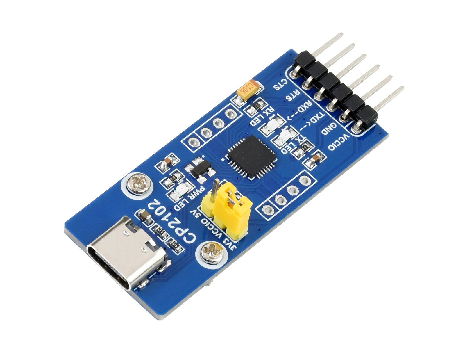 WaveShare CP2102 USB UART Board (Type C), USB To UART (TTL) Communication Module, USB-C Connector