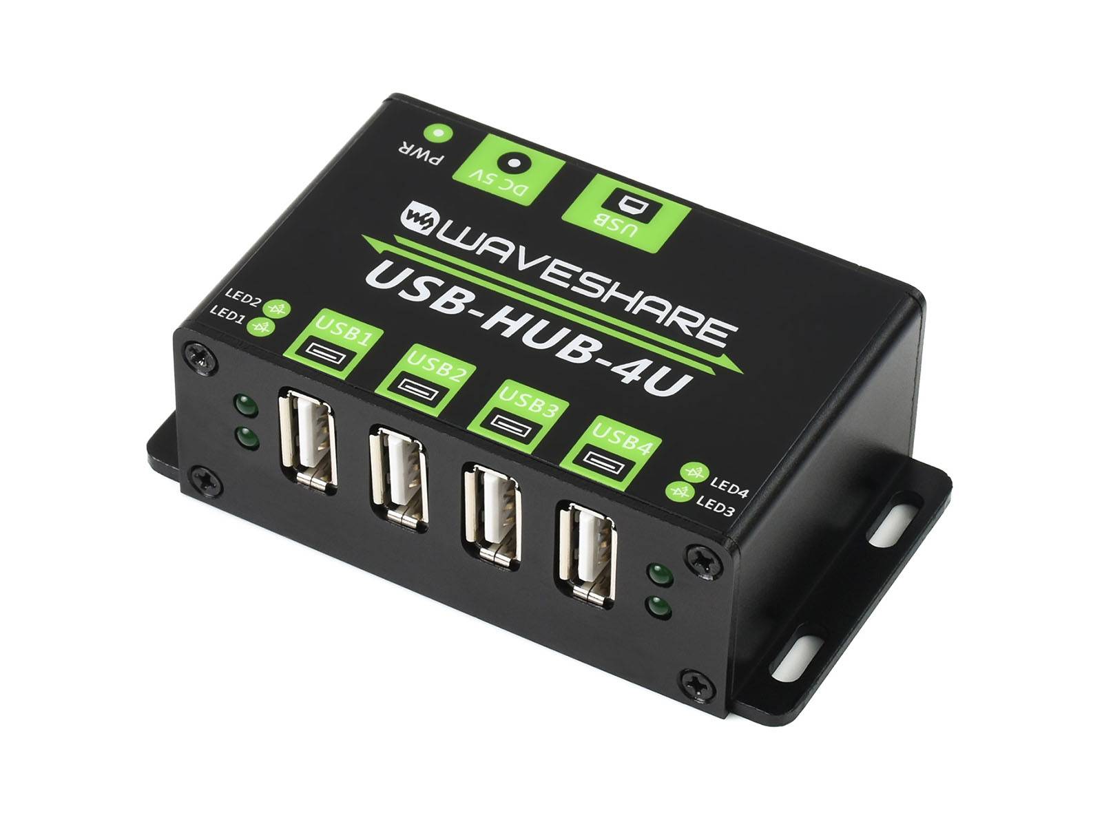 WaveShare Industrial Grade USB HUB, Extending 4x USB 2.0 Ports