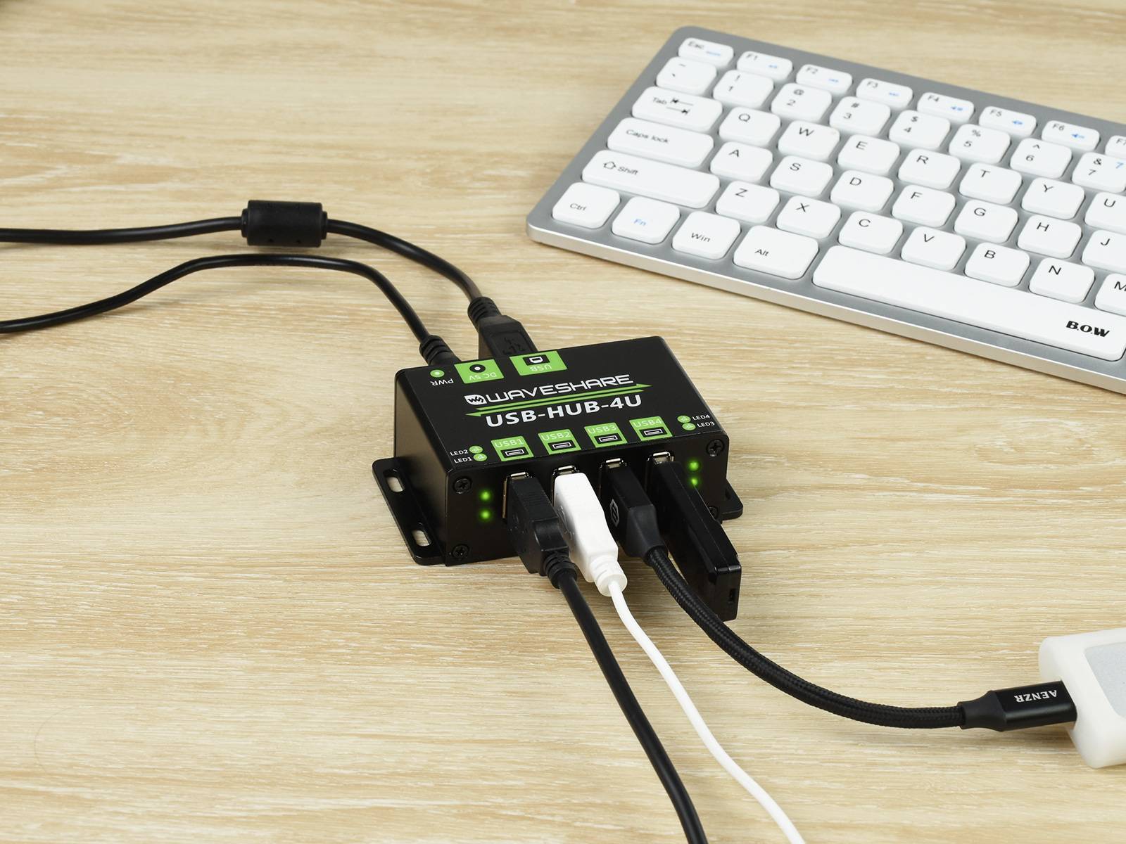 WaveShare Industrial Grade USB HUB, Extending 4x USB 2.0 Ports