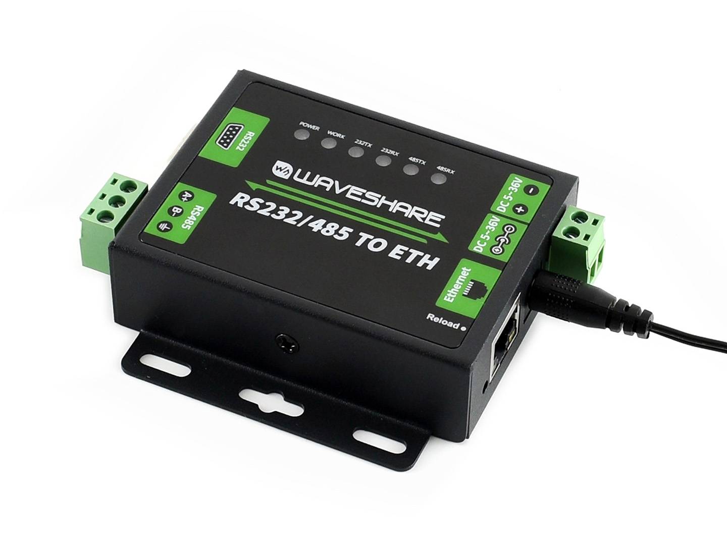 WaveShare Industrial RS232 RS485 to Ethernet Converter for EU