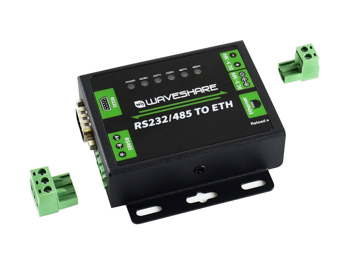 WaveShare Industrial RS232 RS485 to Ethernet Converter for EU