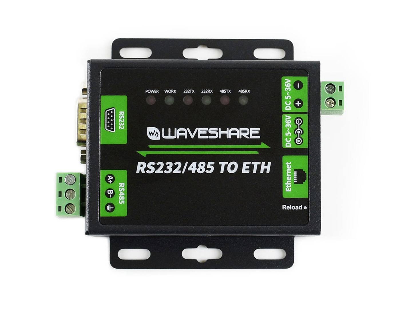 WaveShare Industrial RS232 RS485 to Ethernet Converter for EU