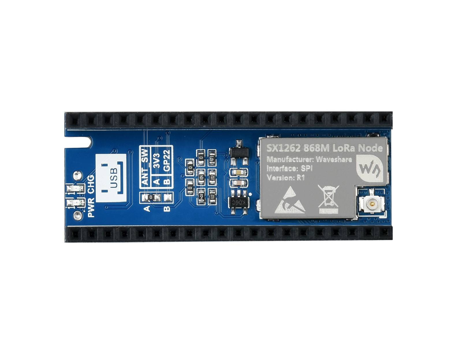 WaveShare SX1262 LoRa Node Module for Raspberry Pi Pico LoRaWAN EU868 Band