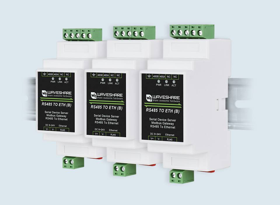 WaveShare Industrial Serial Server RS485 to RJ45 Ethernet TCP/IP to Serial