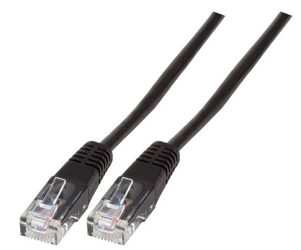 Modularkabel RJ45 (8/4) - -- vergossen, schwarz, 0,5 m SALE Kupferverkabelung - (8/4), vergossen