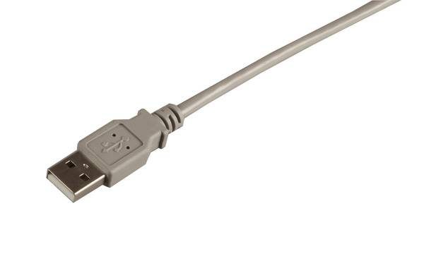 USB2.0 Anschlusskabel A-A, St.-St. -- 5,0m, grau, Classic Multimedia USB Kabel