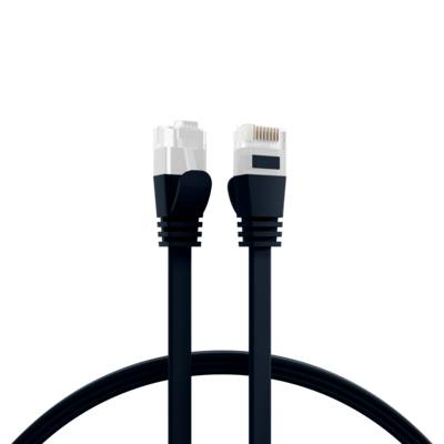 RJ45 Flachpatchkabel Cat.6A U/UTP PVC -- schwarz 1,5m Kupferverkabelung Patchkabel