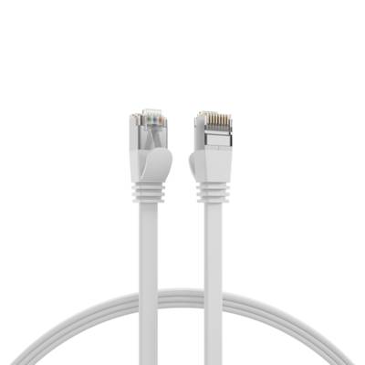 RJ45 Flachpatchkabel Cat.6A U/FTP PVC -- weiß 0,5m Kupferverkabelung Patchkabel