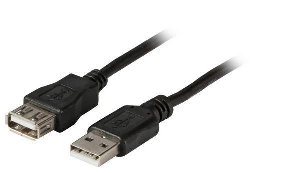 USB2.0 Verlängerungskabel A-A,St-Bu 0,5m, schwarz, Classic Multimedia USB Verlängerungen